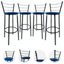 Ver imagem 1 de Kit 4 Banquetas Alta Preta Cozinha Gourmet Americana Balcão:azul