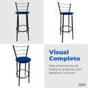 Ver imagem 5 de Kit 4 Banquetas Alta Preta Cozinha Gourmet Americana Balcão:azul