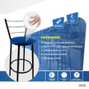 Ver imagem 2 de Kit 4 Banquetas Alta Preta Cozinha Gourmet Americana Balcão:azul