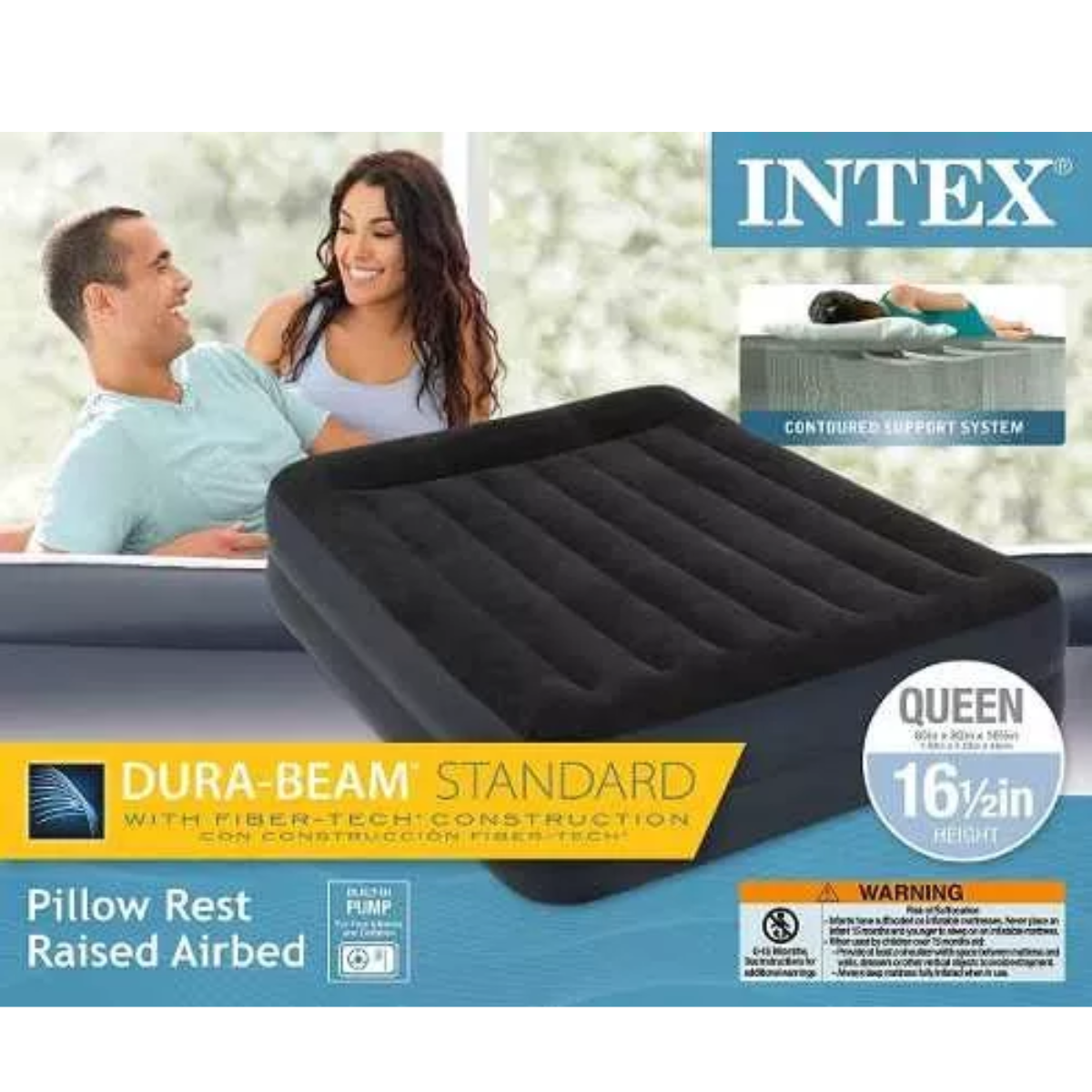 Colchão Inflável Casal Queen C/ Bomba Elétrica Embutida:preto/220v - 6