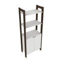 Ver imagem 4 de Estante Multiuso com 2 Portas Az1009 Branco/nogal Tecnomobili