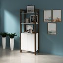 Ver imagem 1 de Estante Multiuso com 2 Portas Az1009 Branco/nogal Tecnomobili