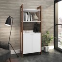 Ver imagem 7 de Estante Multiuso com 2 Portas Az1009 Branco/nogal Tecnomobili
