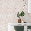 Ver imagem 1 de Papel de Parede Adesivo Marmorizado Rosa Claro Lavável 3m
