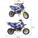 Ver imagem 2 de Mini Moto Infantil Gasolina 2 Tempos 49CC Cross Trilha Off Road Importway WVDB-006 Dirt Azul