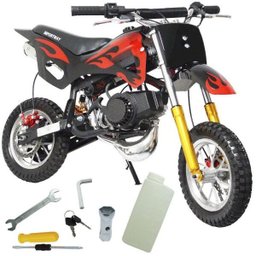 Mini Moto Infantil Gasolina 2 Tempos 49CC Cross Trilha Off Road Importway WVDB-006 Dirt Preta - 1