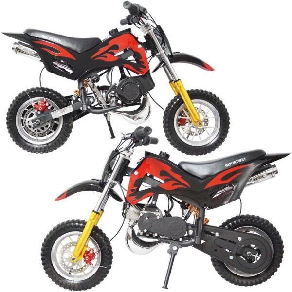 Mini Moto Infantil Gasolina 2 Tempos 49CC Speed Ninja GP Esportiva  Importway WVPR-204 Vermelha