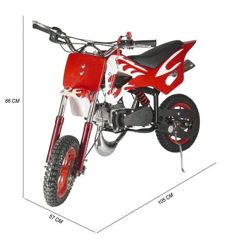 Mini Moto Infantil Gasolina 2 Tempos 49CC Cross Trilha Off Road Importway  WVDB-006 Dirt Vermelha 