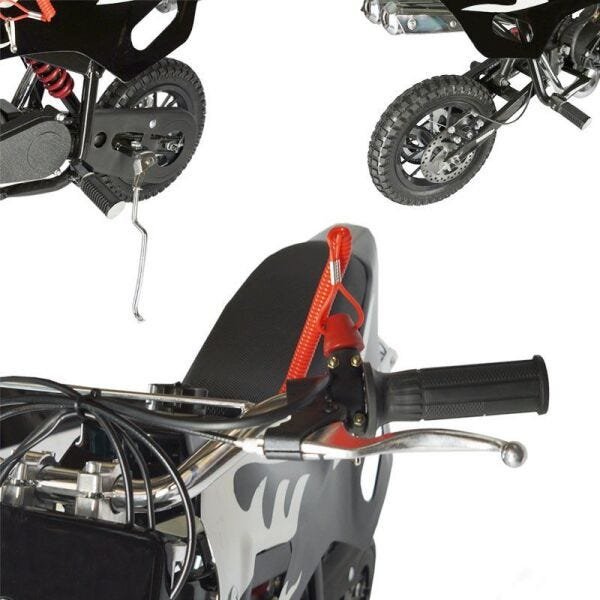 Mini Moto Infantil Gasolina 2 Tempos 49CC Cross Trilha Off Road Importway  DTCR-008 Dirt Vermelha 