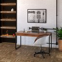 Ver imagem 1 de Mesa Para Escritório Estilo Industrial 1,50x0,60 C/2 Gavetas