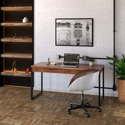 Mesa Para Escritório Estilo Industrial 1,50x0,60 C/2 Gavetas - 1