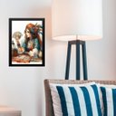 Ver imagem 2 de Quadro Decorativo Cigana com Baralho Cigano 24x18cm:moldura Branca
