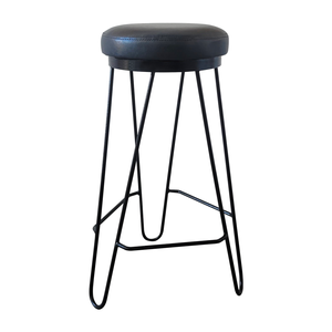 Banqueta Média para Cozinha Bar Balcão Bistrô Mesa Hairpin:preto