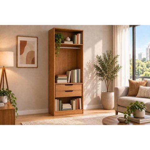 Estante Livros Decoração Liga 80cm Canela Kappesberg