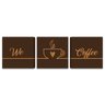 Quadros Grandes Cozinha Café We Love Coffe 3 Telas Canvas GD - 1