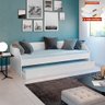 Bicama Solteiro Duo com Cama Auxiliar em Mdf Premium Branco com 2 Colchões - 1