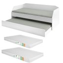 Ver imagem 3 de Bicama Solteiro Duo com Cama Auxiliar em Mdf Premium Branco com 2 Colchões