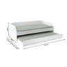 Bicama Solteiro Duo com Cama Auxiliar em Mdf Premium Branco com 2 Colchões - 5