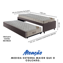 Ver imagem 2 de Bicama Box Solteiro Courino Linho Marrom 88x188 com Dois Colchões Airtech Molas Ensacadas Ortobom