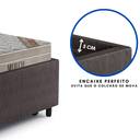 Ver mais imagens de Bicama Box Solteiro Courino Linho Marrom 88x188 com Dois Colchões Airtech Molas Ensacadas Ortobom