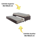 Ver imagem 7 de Bicama Box Solteiro Courino Linho Marrom 88x188 com Dois Colchões Airtech Molas Ensacadas Ortobom