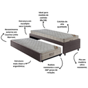 Ver imagem 4 de Bicama Box Solteiro Courino Linho Marrom 88x188 com Dois Colchões Airtech Molas Ensacadas Ortobom