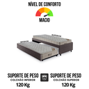 Ver imagem 6 de Bicama Box Solteiro Courino Linho Marrom 88x188 com Dois Colchões Airtech Molas Ensacadas Ortobom