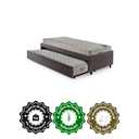 Ver imagem 5 de Bicama Box Solteiro Courino Linho Marrom 88x188 com Dois Colchões Airtech Molas Ensacadas Ortobom