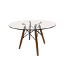 Mesa Centro Vidro 70cm Redonda Eiffel Eames Sala Pé Palito - 1