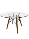 Ver imagem 1 de Mesa Centro Vidro 70cm Redonda Eiffel Eames Sala Pé Palito
