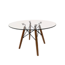 Ver imagem 1 de Mesa Centro Vidro 70cm Redonda Eiffel Eames Sala Pé Palito