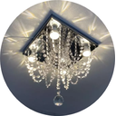 Ver imagem 2 de Lustre De Cristal Acrílico Base 30x30 Quadrado Vai Montado