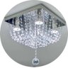 Lustre De Cristal Acrílico Base 30x30 Quadrado Vai Montado - 4
