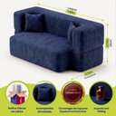 Ver imagem 2 de Sofá Cama Nômade 1,88m Xpand Tech Tecido Velourê Azul Cama Inbox