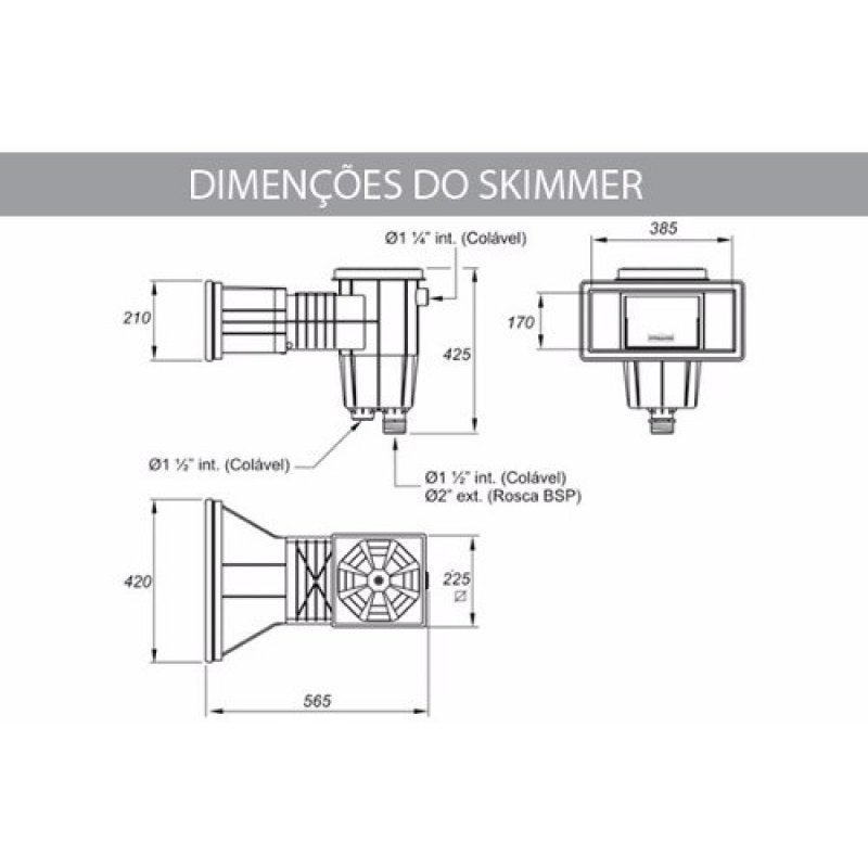 Skimmer Boca Larga Sodramar Para Piscina de Alvenaria, Fibra e Vinil - 4