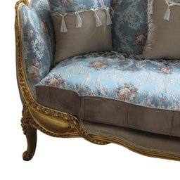 Sofá Clássico Azul 3 Lugares - 110x229x69cm Prime Home Decor 37968 - 4