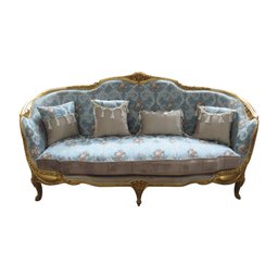 Sofá Clássico Azul 3 Lugares - 110x229x69cm Prime Home Decor 37968 - 1