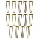 Ver imagem 1 de Kit 14 Pés de Metal 25 CM Hairpin Legs Rack e Puffs Dourado