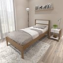 Ver imagem 1 de Cama de Solteiro para Colchão 88cm Amendoa/branco Cm8004 Tecno Mobili