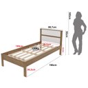 Ver imagem 2 de Cama de Solteiro para Colchão 88cm Amendoa/branco Cm8004 Tecno Mobili