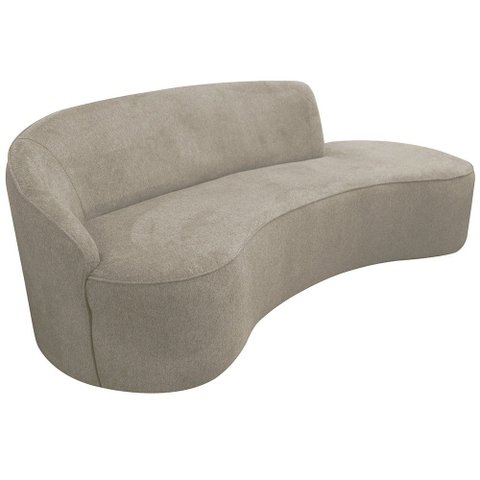 Sofá Curvo 02 Lugares 150cm Eron Braço Direito Suede Camurça Bege - Nexta Casa