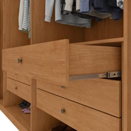 Guarda Roupa 6 Portas 6 Gavetas 100% Mdf Easy Space Amendoa Clean - 6