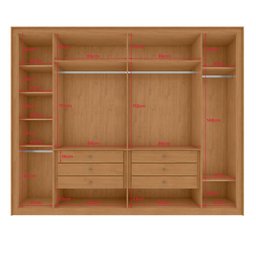 Guarda Roupa 6 Portas 6 Gavetas 100% Mdf Easy Space Amendoa Clean - 2