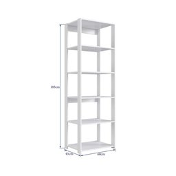 Estante Livreiro Branca com 5 Prateleiras 60x45x183cm Closet Organizador Multiuso - 2