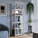 Ver imagem 1 de Estante Livreiro Branca com 5 Prateleiras 60x45x183cm Closet Organizador Multiuso