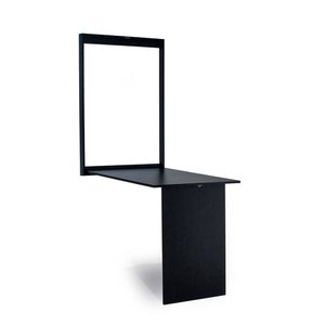 Mesa Dobrável Retrátil de Parede Retangular em Mdf Preta - Móveis Britz