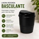 Ver imagem 5 de Lixeira de Pia Cozinha 4L Plástico Tampa Vai Vem Preto Yeet