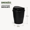 Ver imagem 6 de Lixeira de Pia Cozinha 4L Plástico Tampa Vai Vem Preto Yeet