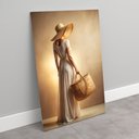 Ver imagem 7 de Quadro Feminino Mulher e Suas Poses Chapéu e Bolsa Sala Quarto Casa Escritório