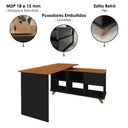 Ver imagem 5 de Mesa Escrivaninha em L 145x128 cm e Balcao 91 cm Freijo Preto Artany